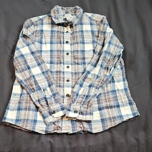 EUC L.L. Bean Slightly Fitted Scotch Plaid Flannel Shirt - M